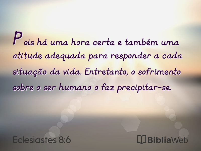 Eclesiastes 8:6 em imagem para compartilhar