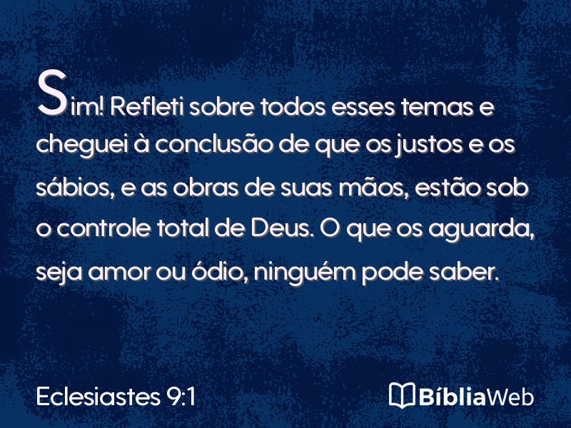 Eclesiastes 9:1 em imagem para compartilhar
