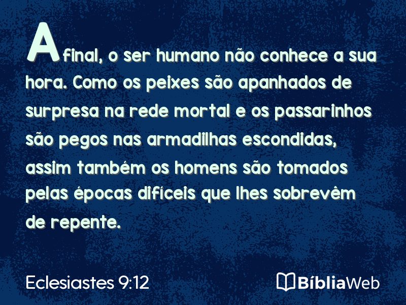 Eclesiastes 9:12 em imagem para compartilhar