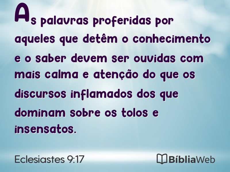 Eclesiastes 9:17 em imagem para compartilhar