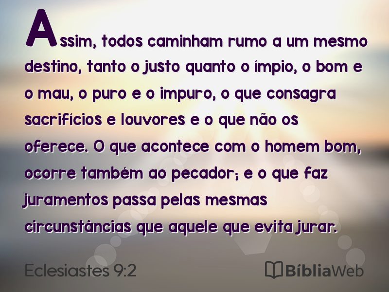 Eclesiastes 9:2 em imagem para compartilhar