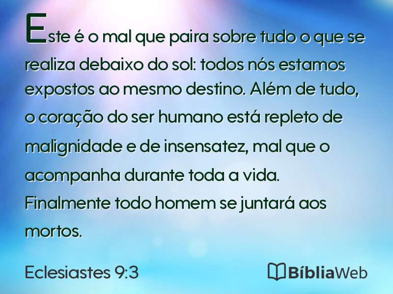 Eclesiastes 9:3 em imagem para compartilhar