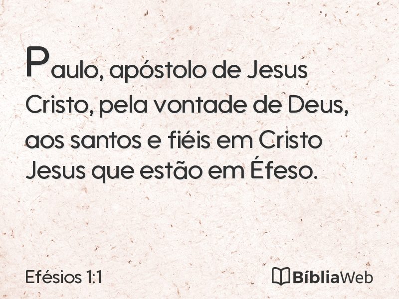 Efésios 1:1 em imagem para compartilhar