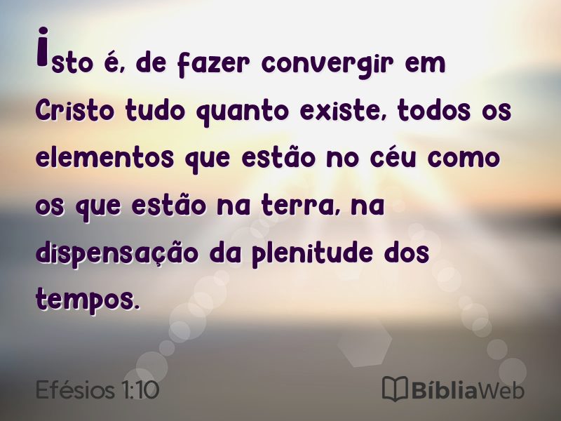 Efésios 1:10 em imagem para compartilhar