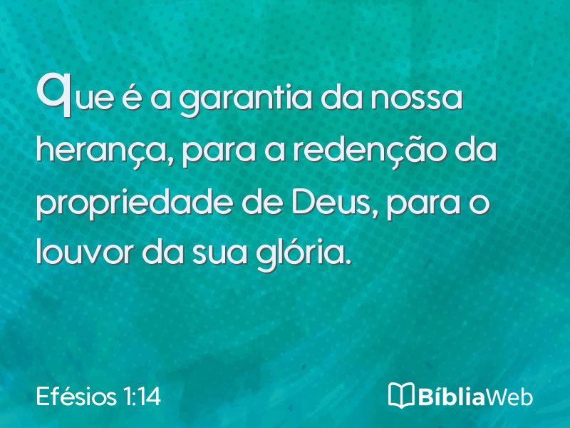 Efésios 1:14 em imagem para compartilhar