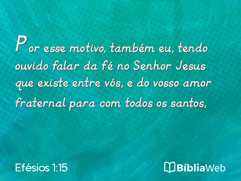 Efésios 1:15 em imagem para compartilhar