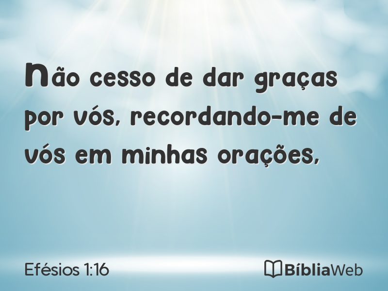 Efésios 1:16 em imagem para compartilhar