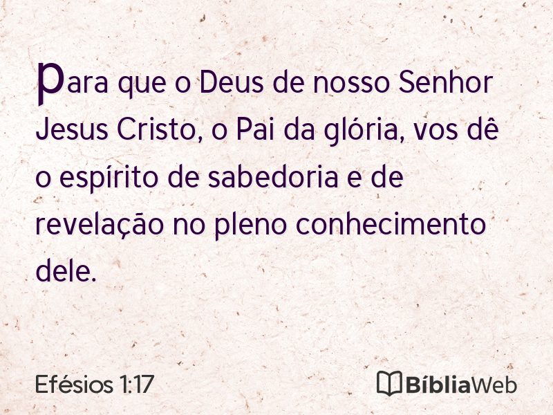 Efésios 1:17 em imagem para compartilhar