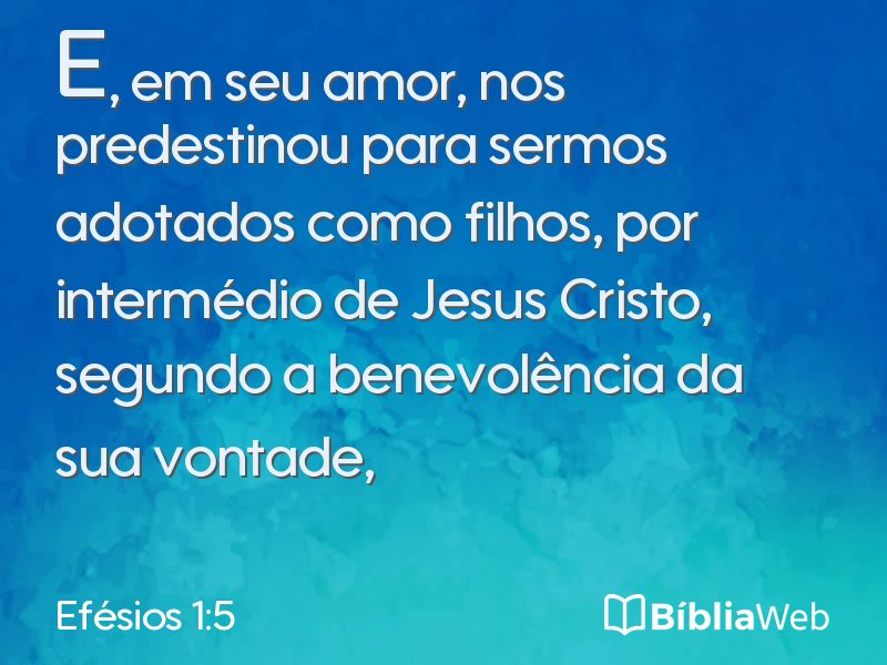 Efésios 1:5 em imagem para compartilhar