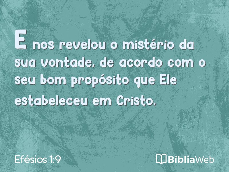 Efésios 1:9 em imagem para compartilhar