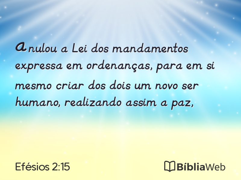 Efésios 2:15 em imagem para compartilhar