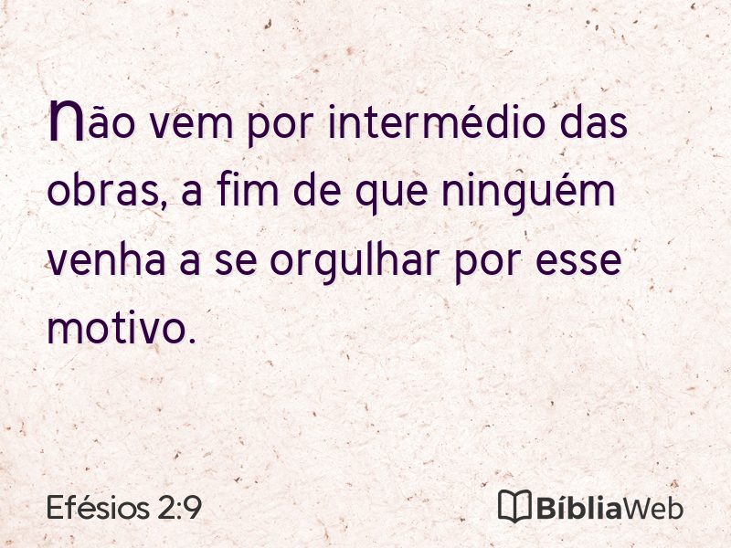 Efésios 2:9 em imagem para compartilhar