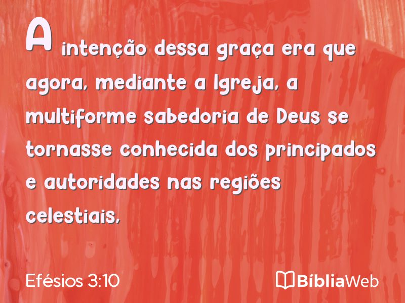 Efésios 3:10 em imagem para compartilhar