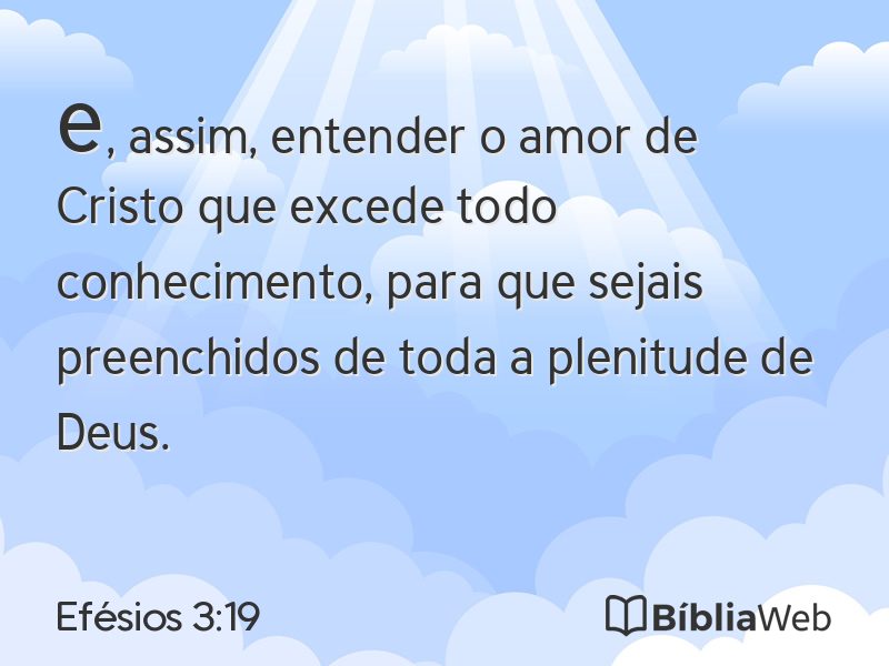 Efésios 3:19 em imagem para compartilhar