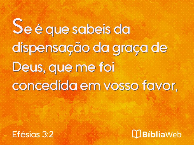 Efésios 3:2 em imagem para compartilhar
