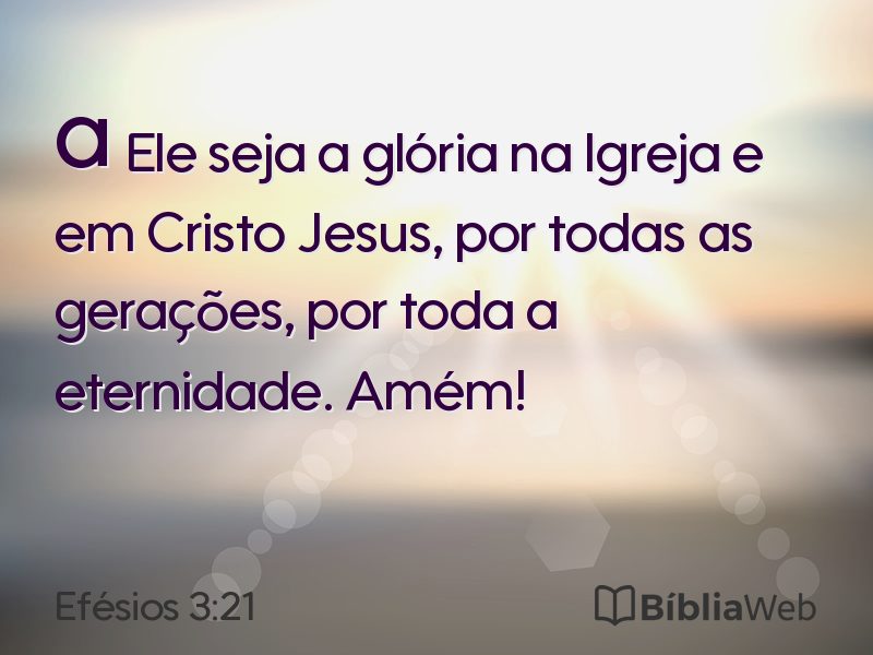 Efésios 3:21 em imagem para compartilhar