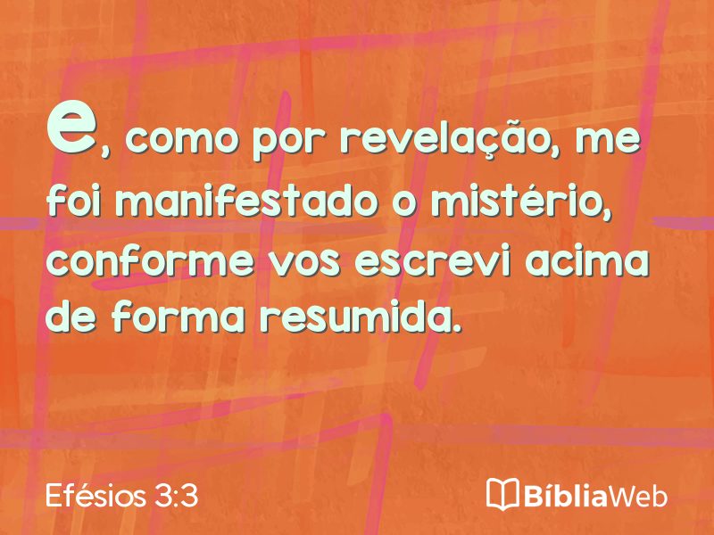 Efésios 3:3 em imagem para compartilhar