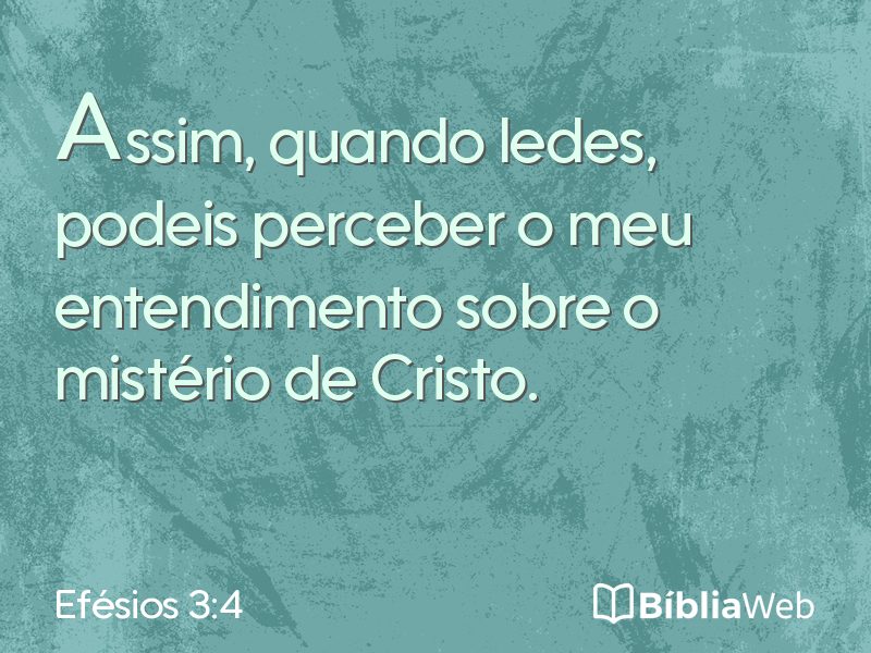 Efésios 3:4 em imagem para compartilhar