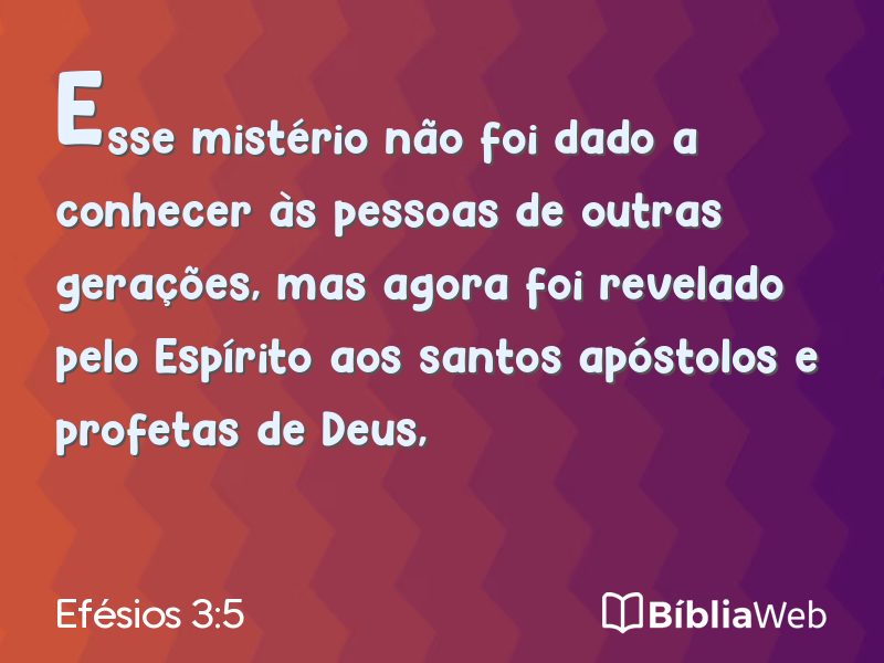 Efésios 3:5 em imagem para compartilhar