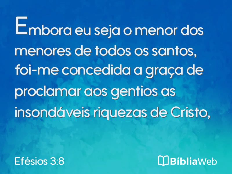 Efésios 3:8 em imagem para compartilhar