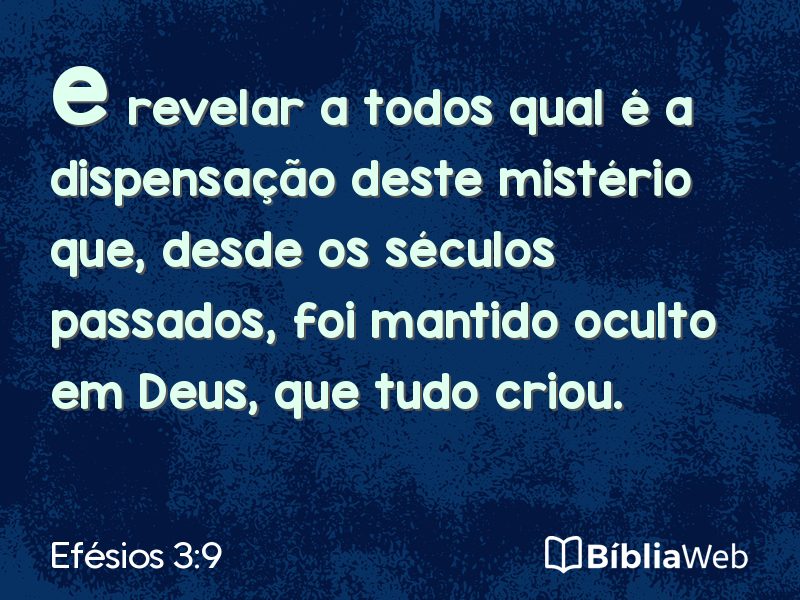 Efésios 3:9 em imagem para compartilhar