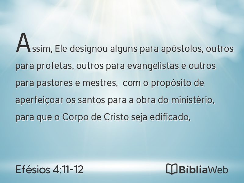 Efésios 4:11-12 em imagem para compartilhar