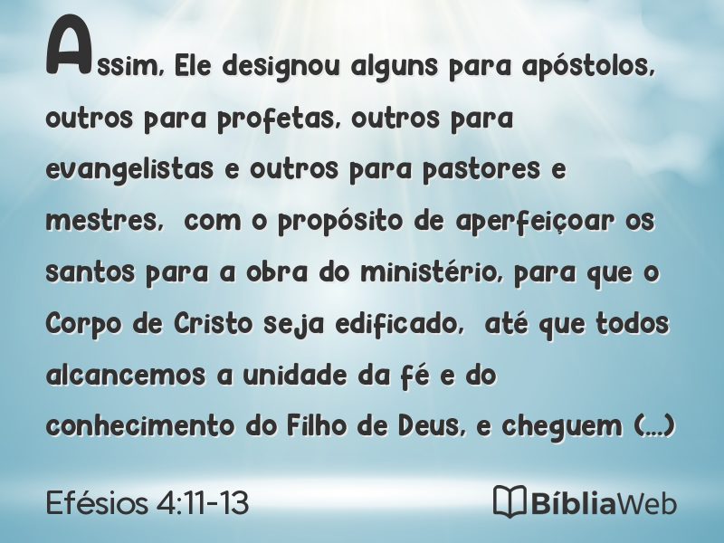 Efésios 4:11-13 em imagem para compartilhar