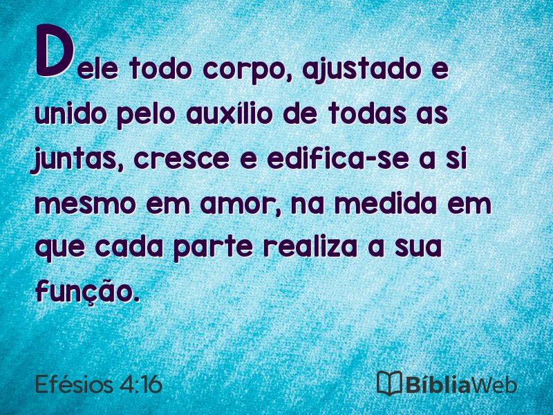 Efésios 4:16 em imagem para compartilhar