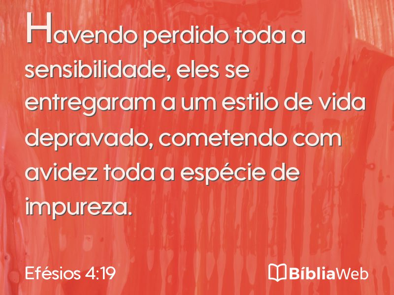 Efésios 4:19 em imagem para compartilhar