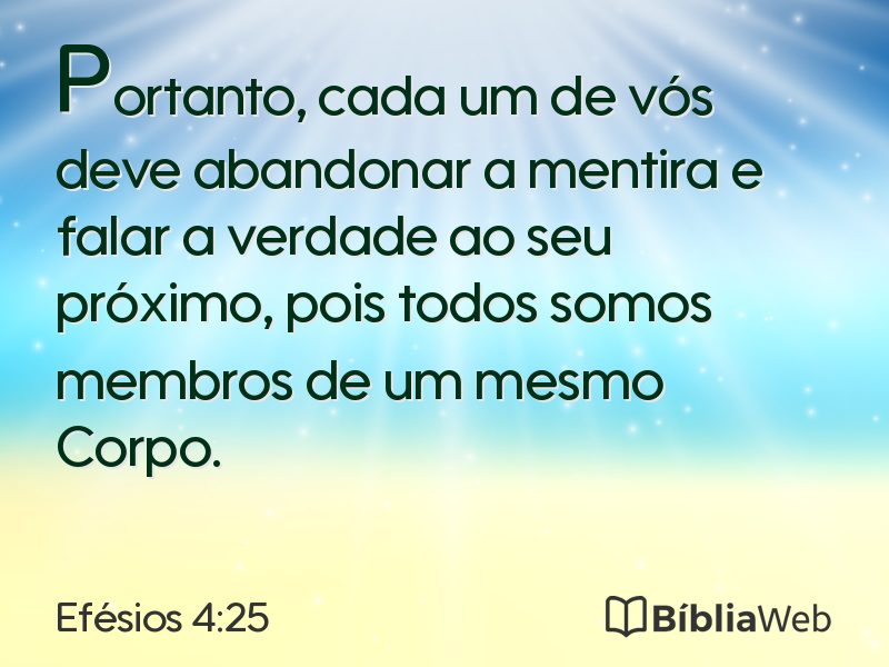 Efésios 4:25 em imagem para compartilhar