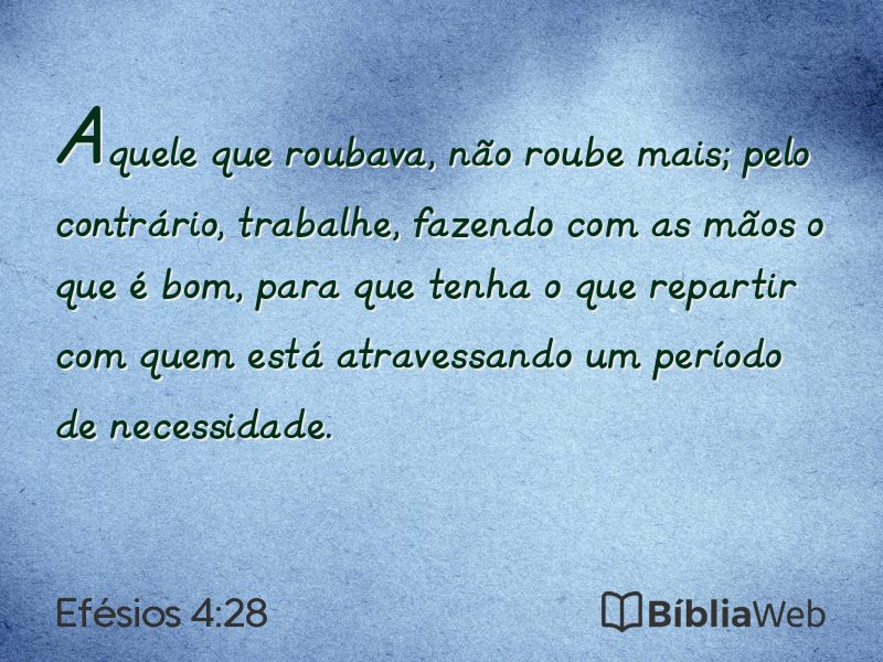 Efésios 4:28 em imagem para compartilhar
