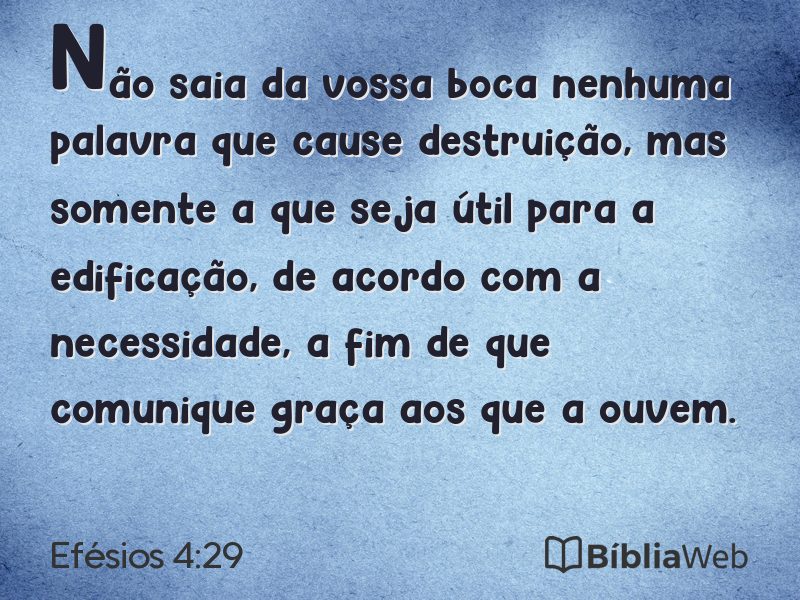 Efésios 4:29 em imagem para compartilhar