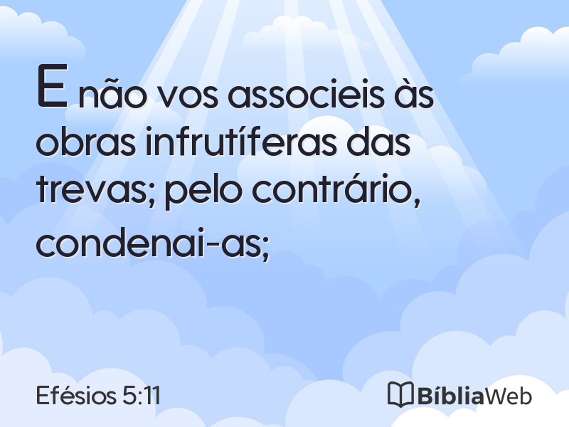 Efésios 5:11 em imagem para compartilhar
