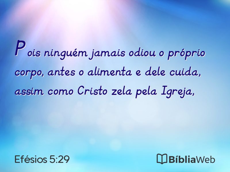 Efésios 5:29 em imagem para compartilhar