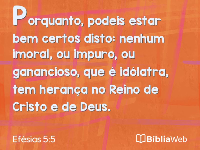 Efésios 5:5 em imagem para compartilhar