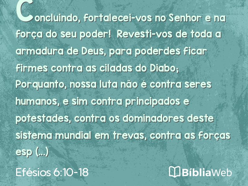 Efésios 6:10-18 em imagem para compartilhar