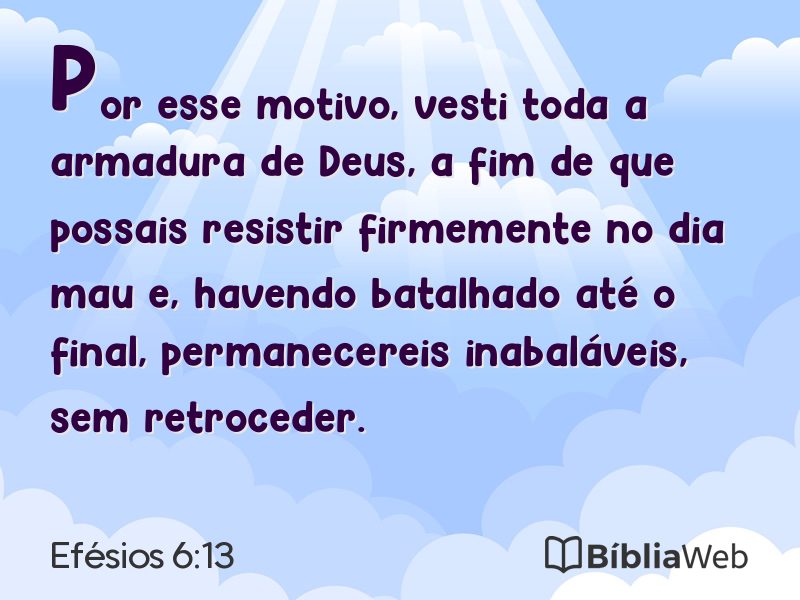Efésios 6:13 em imagem para compartilhar