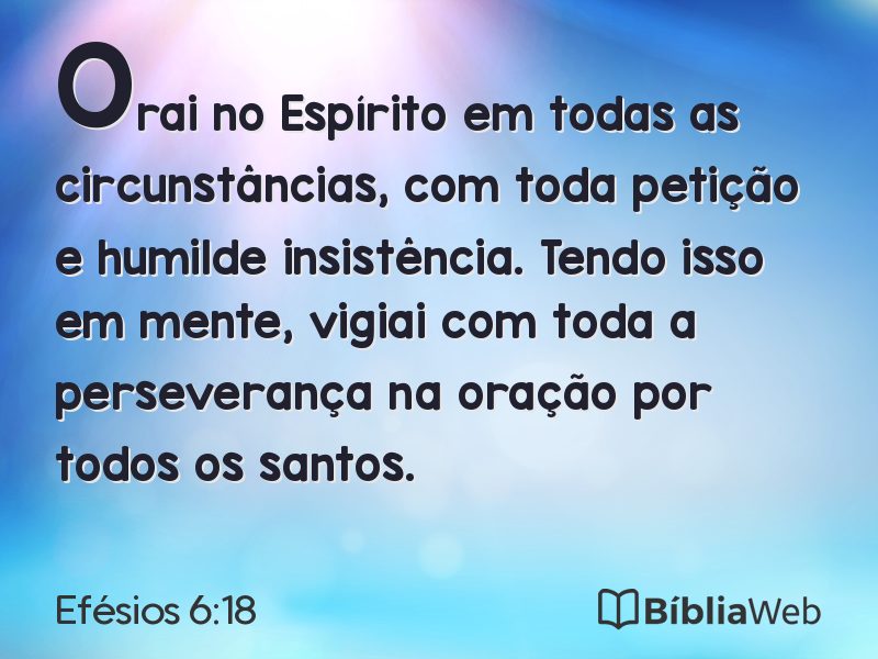 Efésios 6:18 em imagem para compartilhar