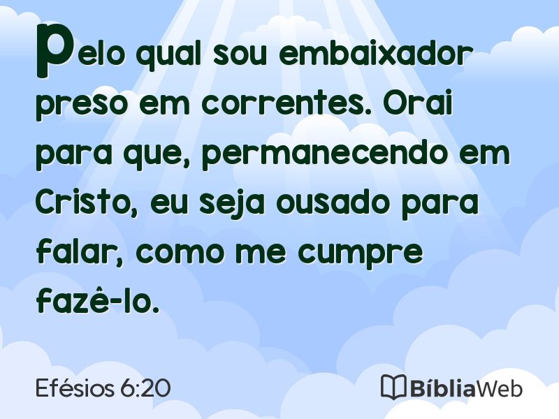 Efésios 6:20 em imagem para compartilhar