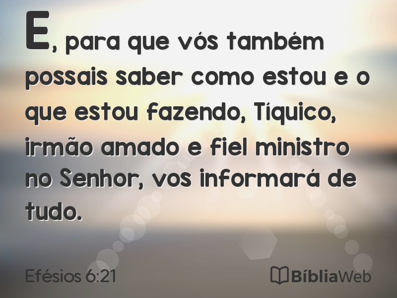 Efésios 6:21 em imagem para compartilhar