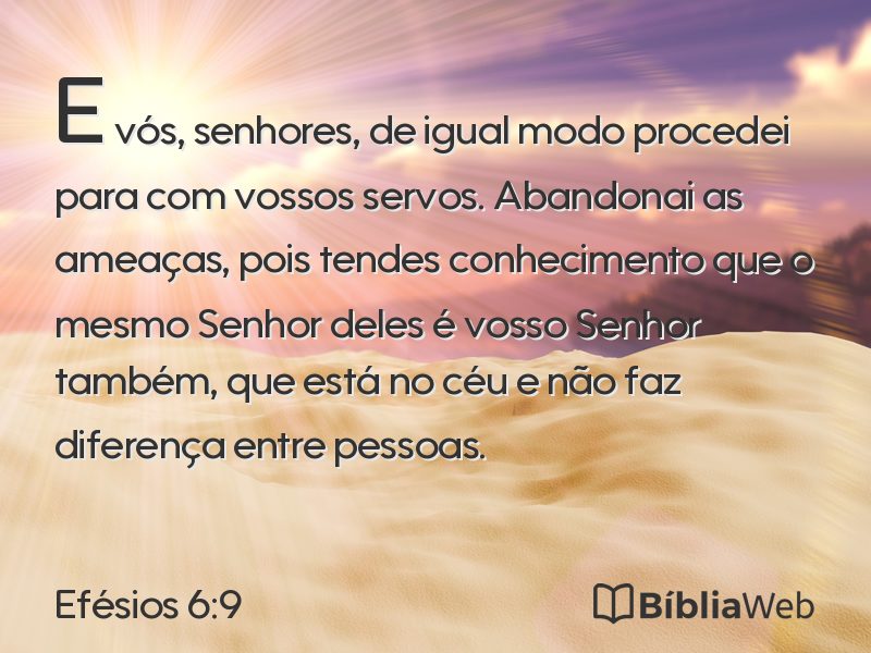 Efésios 6:9 em imagem para compartilhar