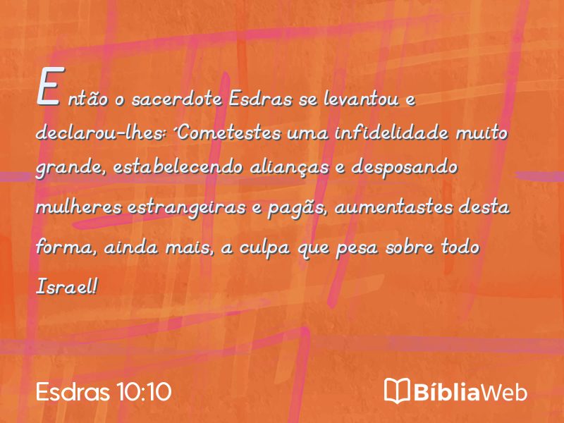Esdras 10:10 em imagem para compartilhar