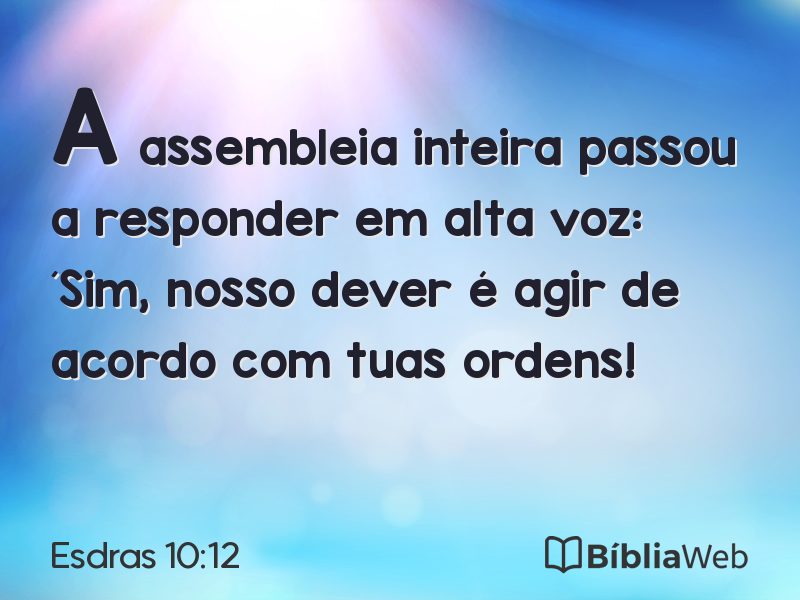 Esdras 10:12 em imagem para compartilhar