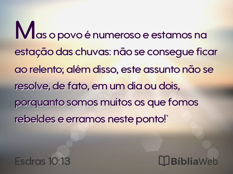 Esdras 10:13 em imagem para compartilhar