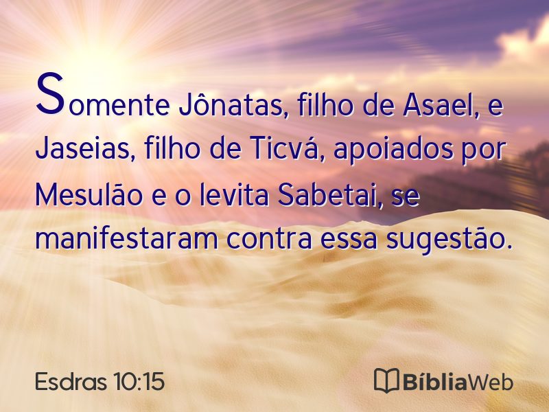Esdras 10:15 em imagem para compartilhar