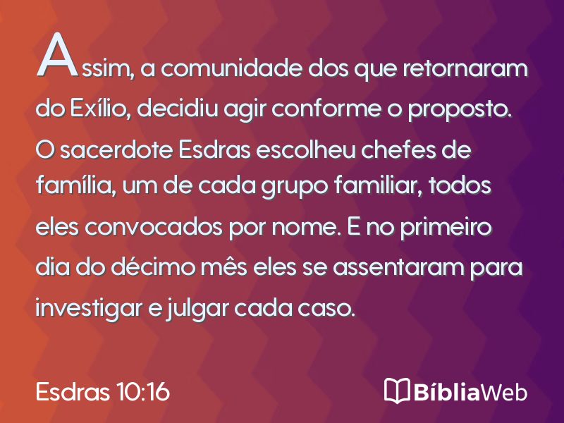 Esdras 10:16 em imagem para compartilhar