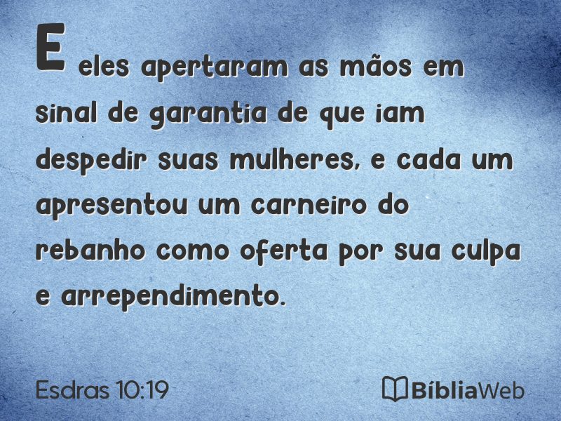 Esdras 10:19 em imagem para compartilhar