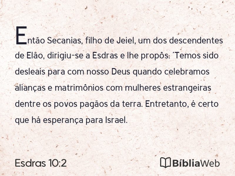 Esdras 10:2 em imagem para compartilhar