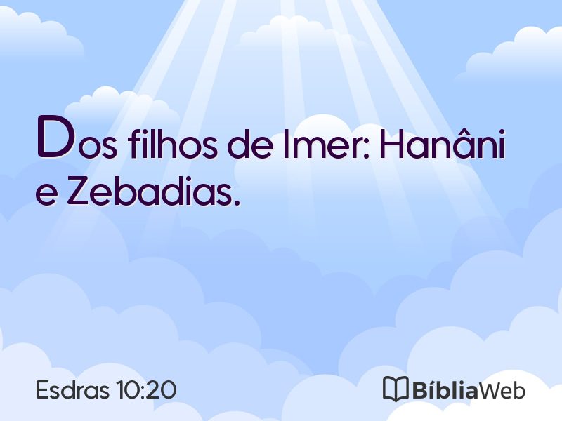 Esdras 10:20 em imagem para compartilhar