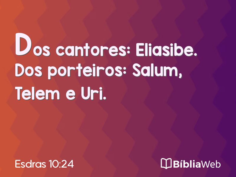 Esdras 10:24 em imagem para compartilhar